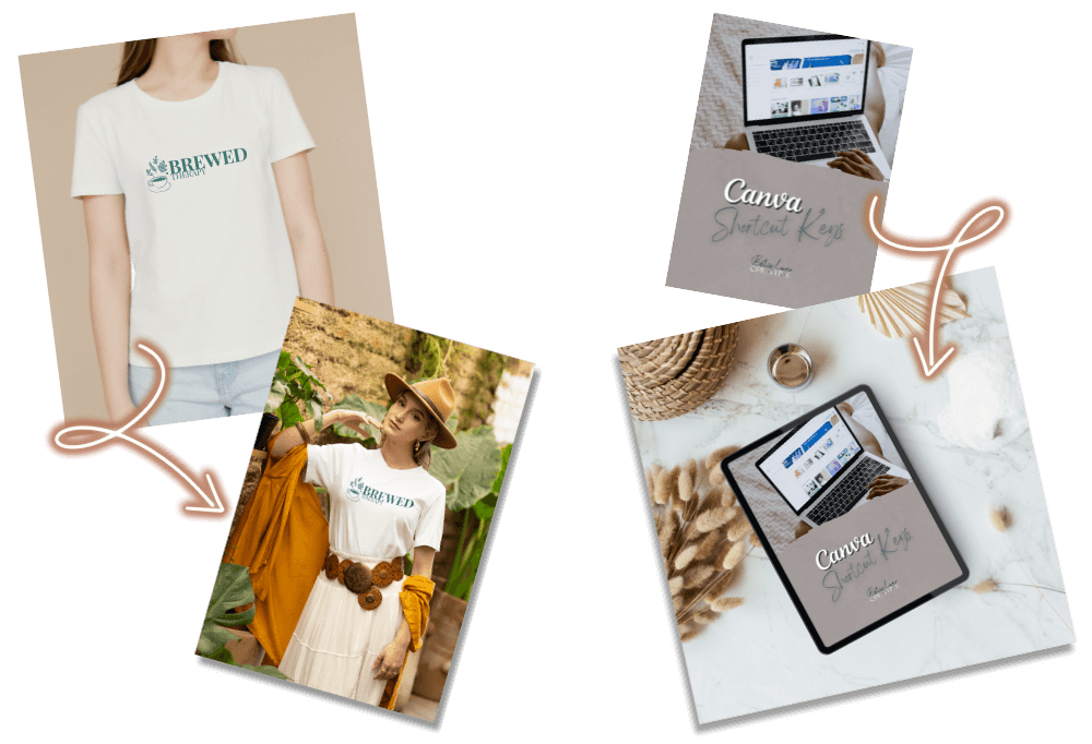 Product mockup in canva