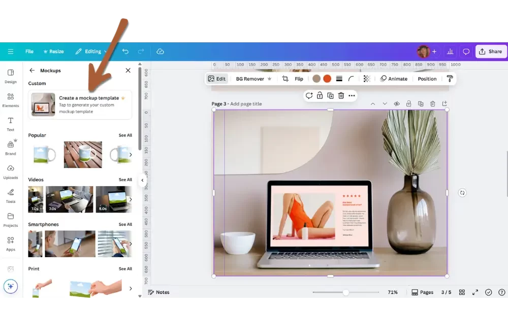 How to create a mockup in canva